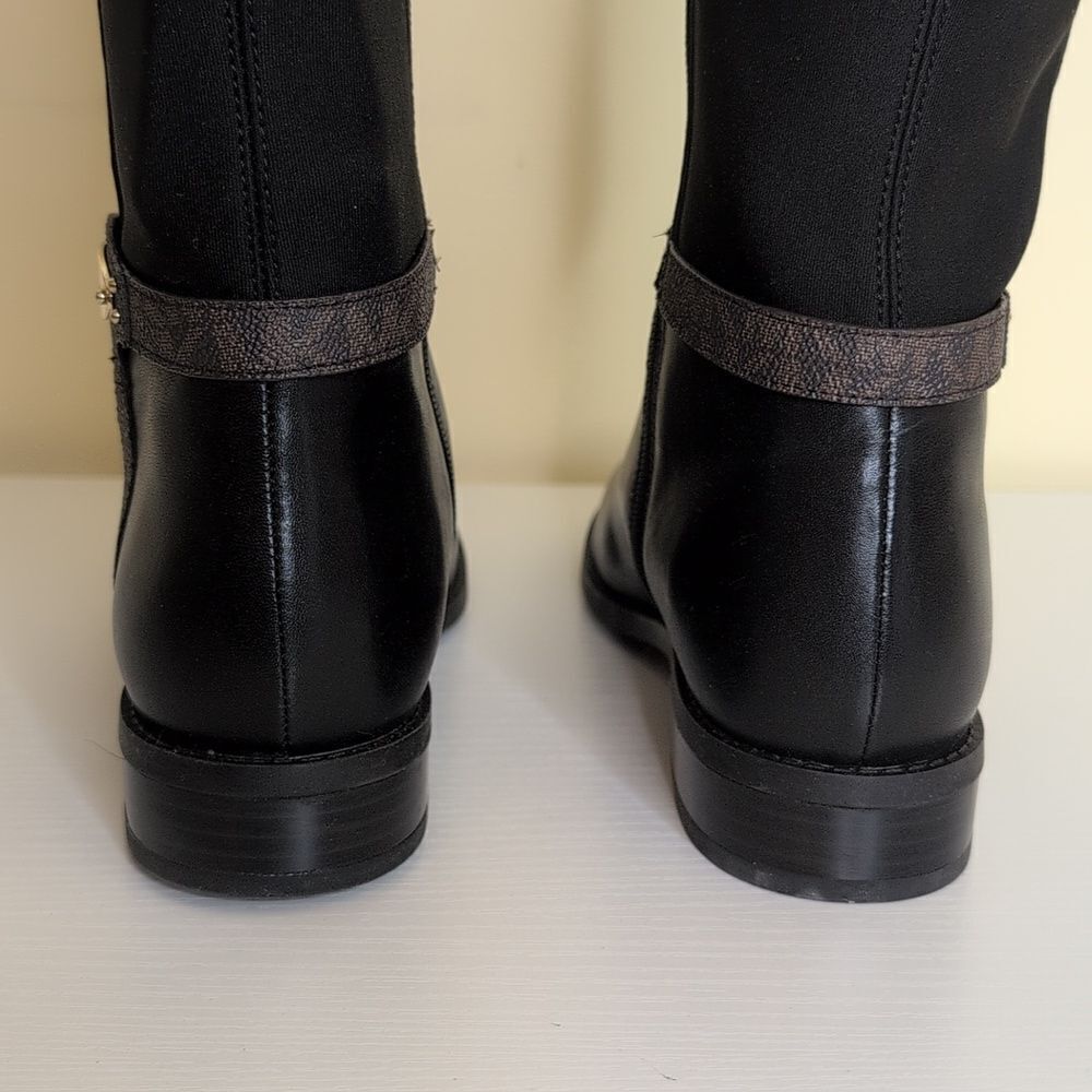 Michael Kors 5.5 Finley Leather Boot In Black/Brown, NEW In Box - Picture 9 of 16